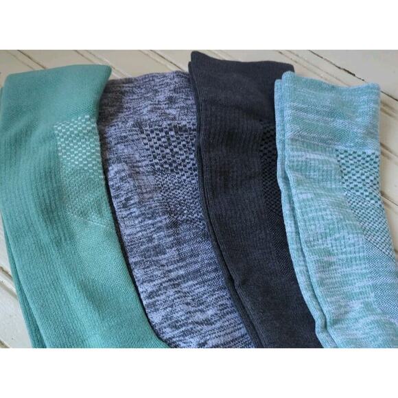 TOMMIE COPPER Compression Over-the-Calf Socks Gray/Jade Green (4) Pack Large NWT - Picture 4 of 7